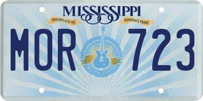 MS license plate MOR723