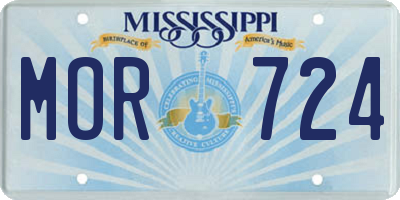 MS license plate MOR724