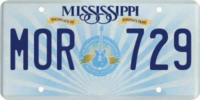 MS license plate MOR729