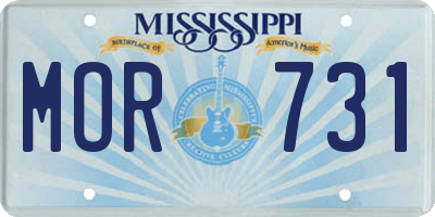MS license plate MOR731