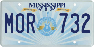 MS license plate MOR732