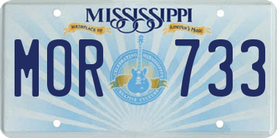 MS license plate MOR733