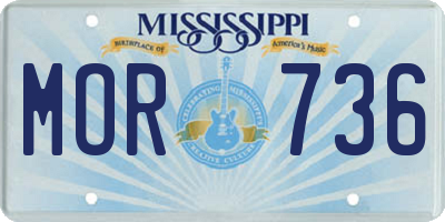 MS license plate MOR736