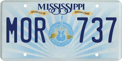 MS license plate MOR737
