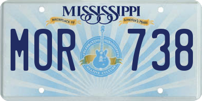 MS license plate MOR738