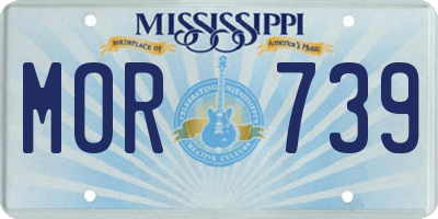 MS license plate MOR739