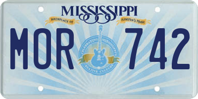 MS license plate MOR742