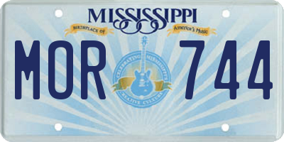 MS license plate MOR744