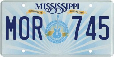 MS license plate MOR745