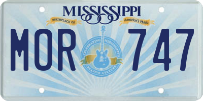 MS license plate MOR747