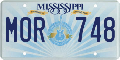 MS license plate MOR748