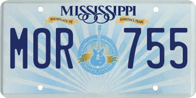 MS license plate MOR755
