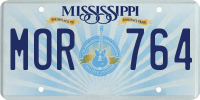 MS license plate MOR764