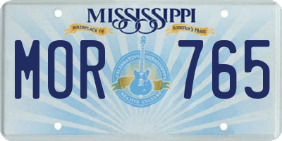 MS license plate MOR765