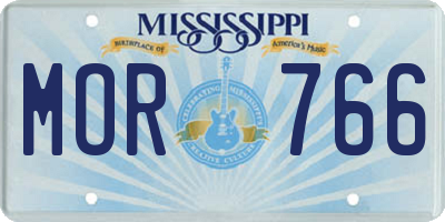 MS license plate MOR766