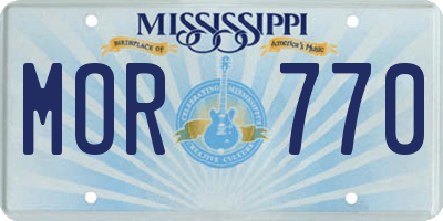 MS license plate MOR770