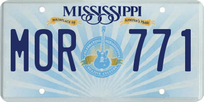 MS license plate MOR771