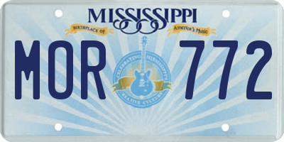MS license plate MOR772