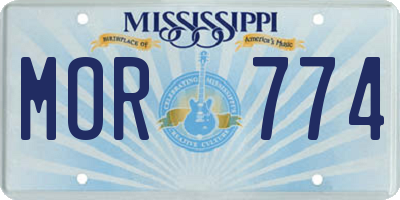 MS license plate MOR774