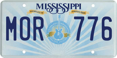 MS license plate MOR776