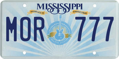 MS license plate MOR777
