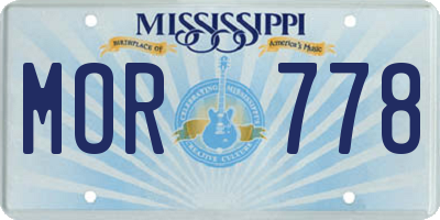 MS license plate MOR778