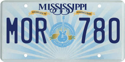 MS license plate MOR780