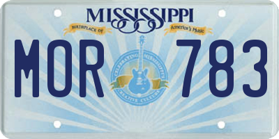 MS license plate MOR783