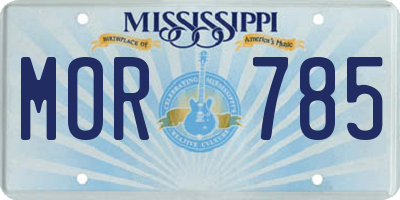 MS license plate MOR785