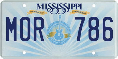 MS license plate MOR786