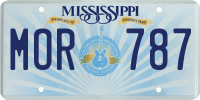 MS license plate MOR787