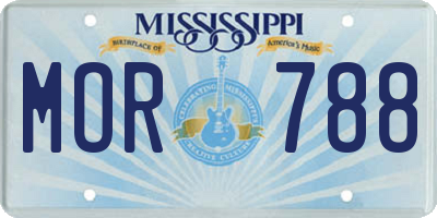 MS license plate MOR788