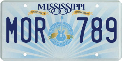 MS license plate MOR789