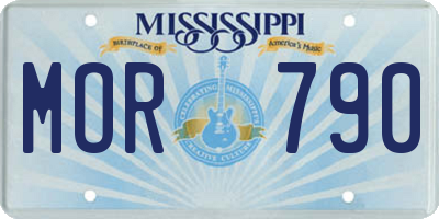 MS license plate MOR790