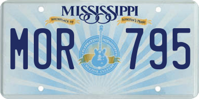 MS license plate MOR795