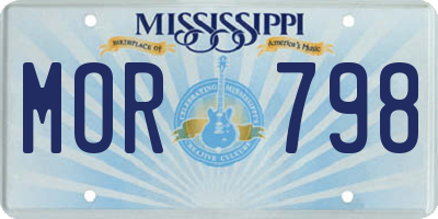 MS license plate MOR798