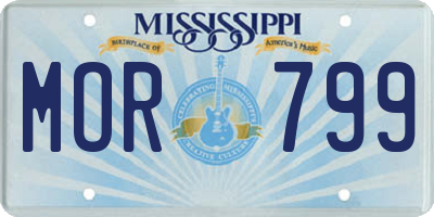 MS license plate MOR799