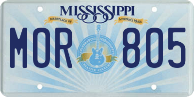 MS license plate MOR805