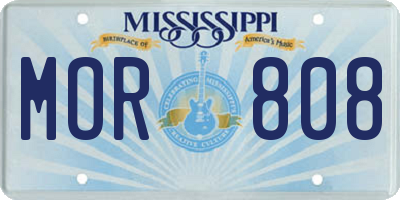 MS license plate MOR808