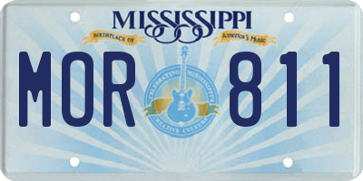 MS license plate MOR811