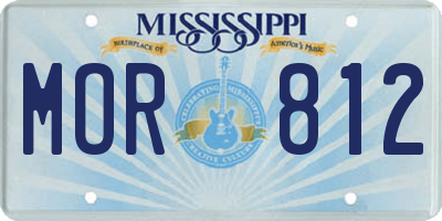 MS license plate MOR812