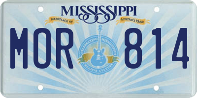 MS license plate MOR814