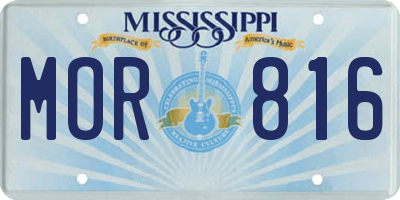 MS license plate MOR816