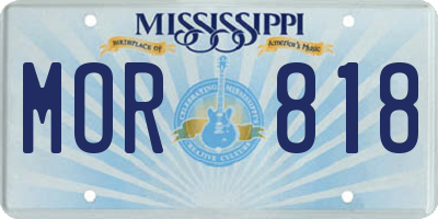 MS license plate MOR818
