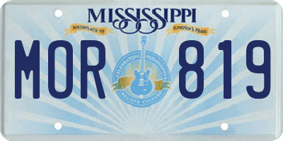 MS license plate MOR819