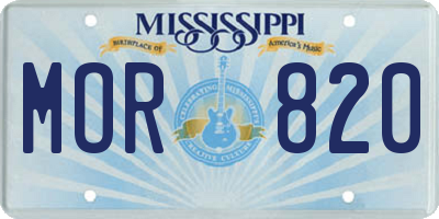 MS license plate MOR820