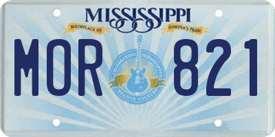 MS license plate MOR821