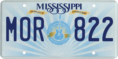 MS license plate MOR822