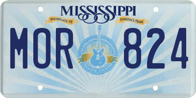 MS license plate MOR824