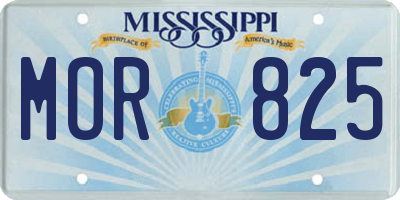 MS license plate MOR825